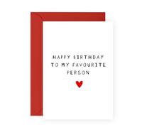 Central 23 Biglietto di auguri di compleanno per marito moglie - Happy Birthday To My Favourite Person - Dolci biglietti d'auguri e buste per fidanzato, fidanzata, partner - Fornito con adesivi