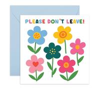 CENTRAL 23 Biglietto di auguri divertente - 'Please Don't Leave!' - Resignation Goodbye Best Wishes Card for Coworker Boss Friend Mom Sister - Bright Bold Floral Design - Viene fornito con adesivi