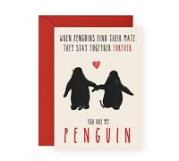 CENTRAL 23 Biglietto di auguri per il compleanno del fidanzato per lui lei, regalo di anniversario pinguino per marito moglie, biglietto di San Valentino, con divertenti adesivi