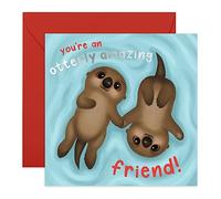 Central 23 - Biglietto di auguri per migliore amico - 'Otterly Amazing Friend' - Biglietto di amicizia per lei - per lui - viene fornito con simpatici adesivi