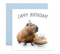 Central 23 Biglietto di compleanno - "CAPPY BIRTHDAY CAPYBARA" - Perfetto per celebrare con un tocco divertente e giocoso - Ideale per aggiungere un tocco unico e adorabile al loro giorno speciale