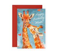 Central 23 Biglietto di compleanno con scritta in lingua inglese "GIRAFFE MUM", perfetto per festeggiare il giorno speciale di una mamma con un tocco di divertimento e fascino, ideale per aggiungere