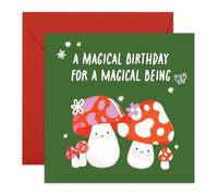 CENTRAL 23 Biglietto di compleanno per lei, uomo e donna, un magico compleanno per un essere magico, simpatico biglietto di auguri a forma di fungo per migliore amica, sorella, fratello, cugino, viene