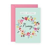 Central 23 Biglietto di compleanno per nonna, grazioso biglietto di auguri per lei, da nipote e nipote, con divertenti adesivi