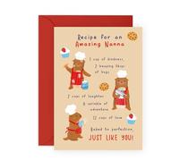 Central 23 Biglietto di compleanno per nonna, ricetta stupefacente nonna, biglietti di auguri per lei, con lontra, per nonna, nonna, nonna, tata, viene fornito con adesivi e busta