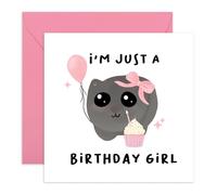CENTRAL 23 Biglietto di compleanno per ragazza, con scritta in lingua inglese "Just a Birthday Girl", con fiocco, biglietto di auguri divertente per fidanzata, migliore amica, sorella, fornito con