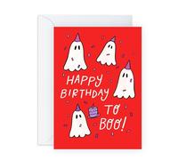 Central 23 Biglietto di compleanno spettrale con scritta in lingua inglese "Birthday Ghosts", perfetto per festeggiare con un tocco divertente, ideale per lui, lei, amici, famiglia, fidanzata,