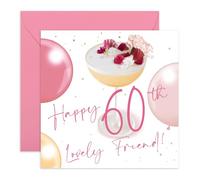 Central 23 Biglietto di sessantesimo compleanno per lei, 60° adorabile amico, biglietto auguri per il 60° compleanno da donna, regalo di 60 anni per la migliore amica - Viene fornito con adesivi