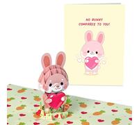 Central 23 Biglietto Pop Up Con Coniglietto E Cuore - No Bunny Compares - Biglietto 3D Per Uomo Donna - Biglietti Di Auguri Per Compleanno, Anniversario, San Valentino - Viene Fornito Con Adesivi