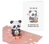 Central 23 Biglietto Pop Up Panda - Like Bubbles And Tea - Biglietto 3D Per Compleanno, Anniversario, San Valentino - Graziosi Biglietti Auguri Per Uomo Donna Amici - Viene Fornito Con Adesivi