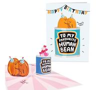 Central 23 Biglietto pop up per uomo donna - My Favourite Human Bean - Biglietti auguri 3D per fidanzato, fidanzata, amico - Regali per marito e moglie - Carta d'amore