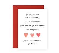Central 23 Carte d'anniversaire douce pour mari femme - 'JE TE TROUVERAIS PLUS TÔT ET JE T'AIMERAIS PLUS LONGTEMPS' - Cadeau d'anniversaire pour petit ami petite amie - Carte d'amour - Par