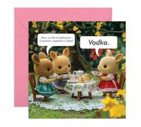 Central 23 Carte Greeting Vodka Thème What’s It Called Again? Funny Bunny Tea Party Stickers Par