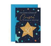 Central 23 Cousin Geburtstagskarte 30. Superstar Familie Frauen Geschenke Sterne Verwandte Inklusive Aufkleber Von