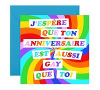 Central 23 Divertente biglietto di auguri con scritta "Un compleanno allegro come te", messaggio pieno di umorismo e orgoglio, ideale per festeggiare una persona unica, con adesivi colorati e allegri