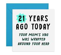 Central 23 - Divertente biglietto di auguri per il 21° compleanno per lei - Your Mum's Vag… - Biglietto di auguri per il compleanno della figlia - Viene fornito con adesivi