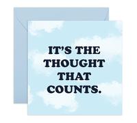 Central 23 Divertente biglietto di compleanno - 'It's The Thought That Counts' - spiritoso umorismo sarcastico - per uomini, donne, amici, colleghi, design nuvola celeste - viene fornito con adesivi