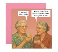 Central 23 Divertente biglietto di compleanno per donne, con scritta in lingua inglese "When you were born the Dead Sea Was Just Sick", stile retrò, per mamma, nonna, zia, amica, sarcastico, con