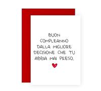 Central 23 Divertente biglietto di compleanno per uomo donna - 'DALLA MIGLIORE DECISIONE CHE TU ABBIA MAI PRESO' - biglietti di auguri per marito moglie - regalo per fidanzato fidanzata