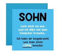 Central 23 Grußkarte Sohn Help With Computer Tech-Savvy Expertise Humor Wertschätzung Aufkleber Von