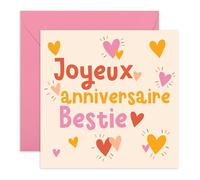 Central 23 Meilleure Amie Carte Anniversaire Mignon Cœur Fille Femme Sœur Drôle Petite Amie Vient Avec Stickers Cadeau Mignon Par