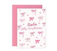 Central 23 Mejor Amiga Tarjeta Cumpleaños Lindo Lazo Rosa Hermana Mujer Chica Viene Con Pegatinas Regalo Cumpleaños Lindo Regalo Por