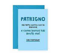 Central 23 Patrigno Biglietto Auguri Padre Divertente Festa Del Papà Uomo Lui Comico Viene Con Adesivi Regalo Compleanno Regalo Carino