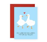 Central 23 Romantische Gänse Liebe Karte Hochzeitstag Gemeinsames Leben Ehemann Ehefrau Partner Verlobte Schatz Grußkarte Herzliches Design Für Ihn Sie Inklusive Aufkleber Von