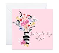 CENTRAL 23 Sending Healing Hugs, biglietti e buste, Get Well 22, Feel Better Soon, per uomini e donne, biglietto di auguri floreale, per ragazze e amiche, con adesivi