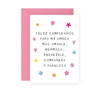 Central 23 Tarjetas y sobres de cumpleaños para mi mejor amiga - Feliz cumpleaños a mi increíble y fabulosa amiga - Tarjetas de felicitación para mujeres, mejores amigas, compañeras de trabajo