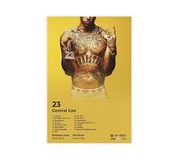 Central Cee - Poster artistico con 23 copertine, motivo: album musicale hip hop, con liste delle tracce di copertine, elegante regalo per i fan del rapper, decorazione per camera da letto, ufficio