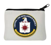 Central Low Intelligence Agency - Portamonete in neoprene, 10 x 11 cm, colore: Bianco