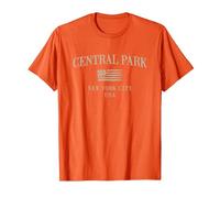 Central Park New York Maglietta, Uomo, Arancio, XXL