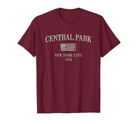 Central Park New York Maglietta, Uomo, Bordeaux, 3XL