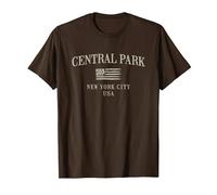 Central Park New York Maglietta, Uomo, Marrone, L