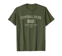 Central Park New York Maglietta, Uomo, Oliva, 3XL