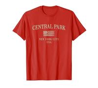 Central Park New York Maglietta, Uomo, Rosso, 3XL