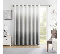 Central Park Tenda filtrante per porte scorrevoli in tessuto misto rayon, 254 cm, con 14 occhielli, da bianco crema a grigio chiaro, 254 x 213,4 cm, 1 pannello