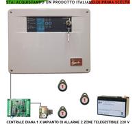 Centrale Antifurto Diana 2 Zone Batteria 7 Ah Chiave P 3 TAG Gestisce Sirene GSM