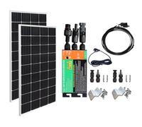 Centrale Elettrica da Balcone, 300 Watt, Presa Completa Plug & Play, Pannello Solare da 300 W, Con inverter da 230 V 300 W, impianto Solare da Balcone Completo, Fotovoltaico Modulo Solare da 18V