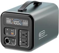 Centrale Elettrica Portatile, Batteria da 1000 Wh, con 2 Prese Ca da 110 V/220 V 1000 W (sovratensione da 2000 W), Ricarica Rapida, Generatore Solare (Pannello Solare Non Incluso) per Alime