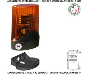 Centrale Lampeggi Differenziati Faro 12 Led + Base Segnala Movimento Automatismo