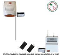 Centrale Lysa GSM 16 Zone Filo e 100 Radio Ricambio Antifuto Sirena Allarme Lamp