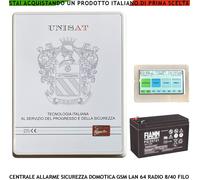 Centrale Unisat 8 Filo Optional 40 Cambio Impianto Allarme Esit Batteria 12V 7Ah