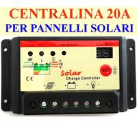 CENTRALINA 20A PER PANNELLI SOLARI SOLAR CHARGE CONTROLLER 20A