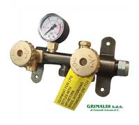 CENTRALINA GAS GPL COMPATTA BRONZO CON MANOMETRO 2 ATTACCHI E 2 USCITE LATERALI