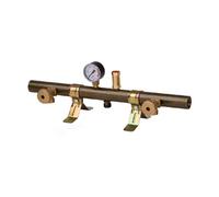 CENTRALINA GAS TUBOLARE 2 ELEMENTI CON MANOMETRO E VALVOLA W20x1/14"Sx