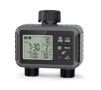 Centralina Irrigazione 2 Zone,Timer Irrigazione,Avere IPX5 Funzione Impermeabile con Programmatore Irrigazione Giardino,Timer Irrigazione Automatica Digitale,Per Prato, Giardino, Piscina