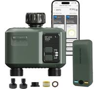 Centralina Irrigazione WiFi 2 uscite, tecnologia RF 433 da 500M Computer Giardino Timer Irrigazione,Timer Acqua Giardino Programmabile con Ritardo Pioggia, Modalità di Irrigazione Automatica e Manuale