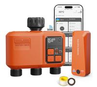 Centralina Irrigazione WiFi 3 uscite con 300 metri RF, Timer Irrigazione Smart Compatibile con APP e Vocale Alexa, Computer Irrigazione Ritardo Della Pioggia, Temporizzatore Irrigazione per Giardino